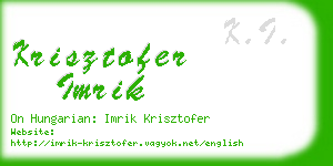 krisztofer imrik business card